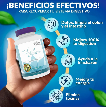 15 Day Cleanse - Limpieza Estomacal Completa en 15 días